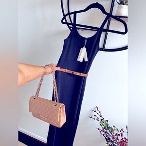 Vince Ribbed Fitted Maxi Dress in Navy- Sz. XXS, XS